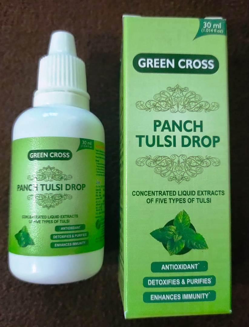 GREEN CROSS PANCH TULSI DROPS